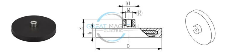Specifications For Rubber Coated Pot Magnet (NdFeB), With A Screwed Bush Specifications For Rubber Coated Pot Magnet (NdFeB), With A Screwed Bush