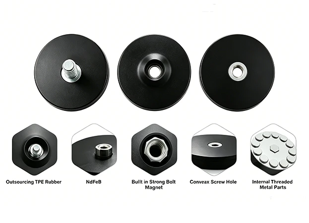 Rubber Coated Mounting Magnets Rubber Coated Mounting Magnets